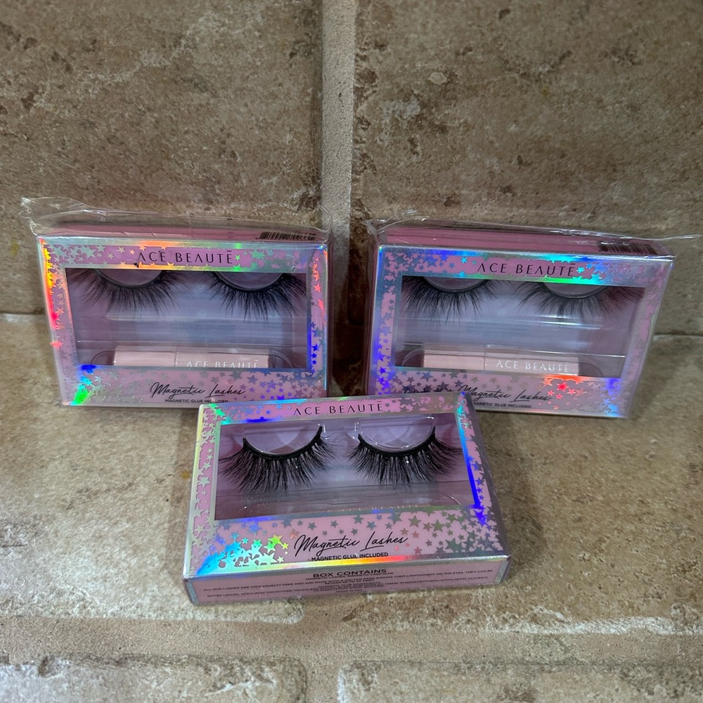 3 pair Ace Beauté Magnetic Lashes Set NWT